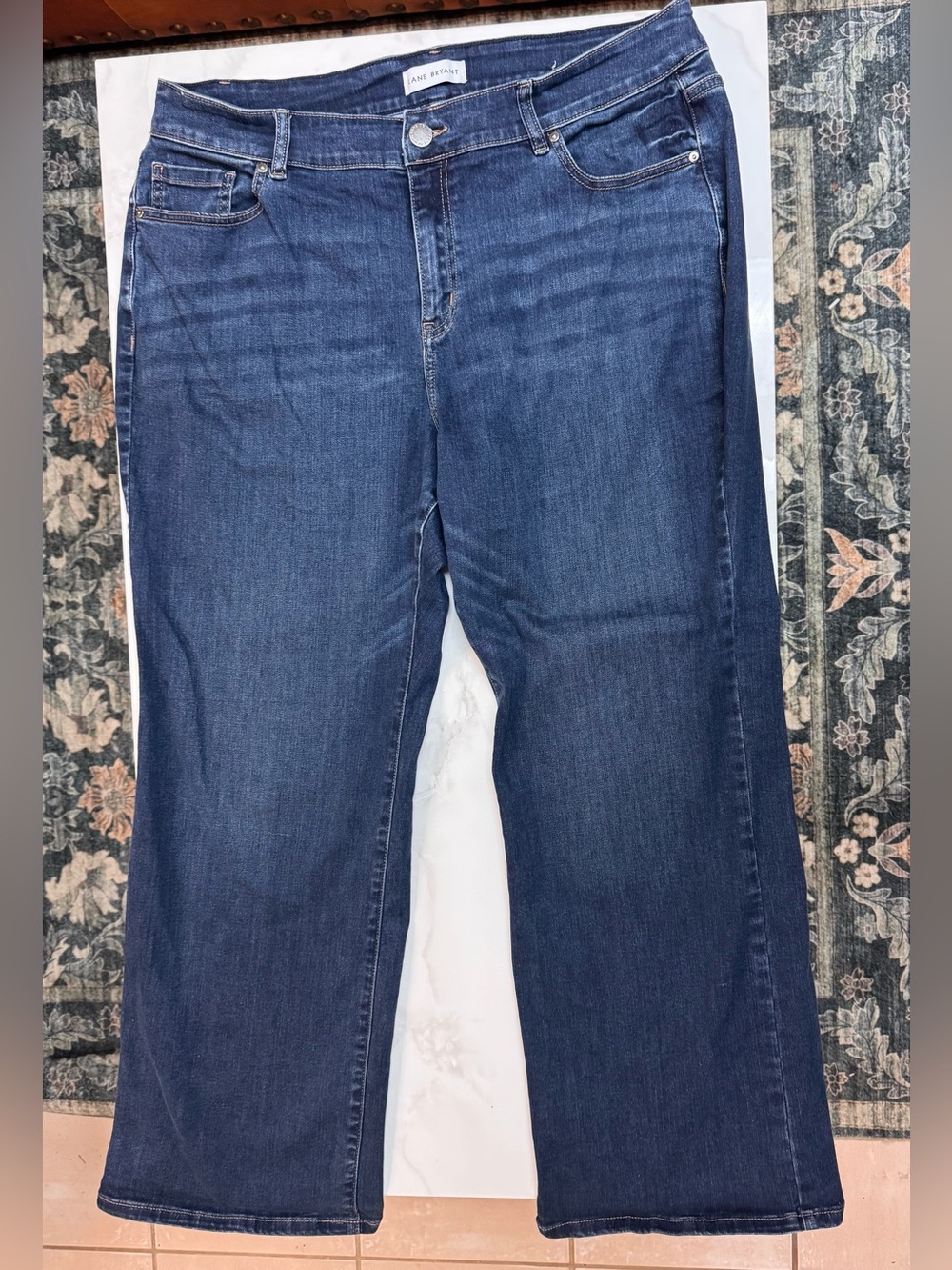 Lane Bryant Flared Jeans in Dark Blue Denim